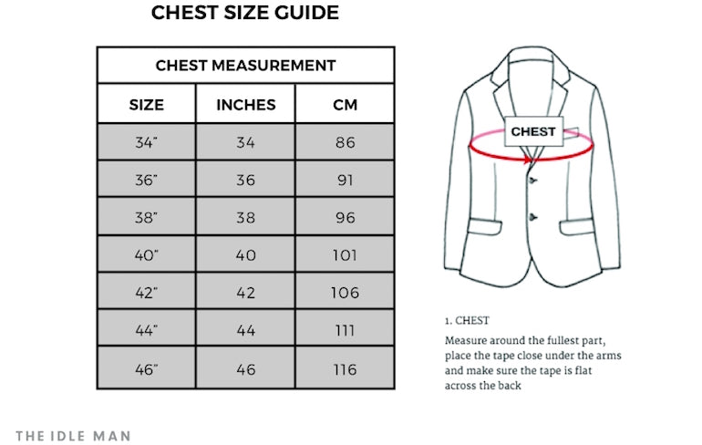 Blazer Coat Size Chart