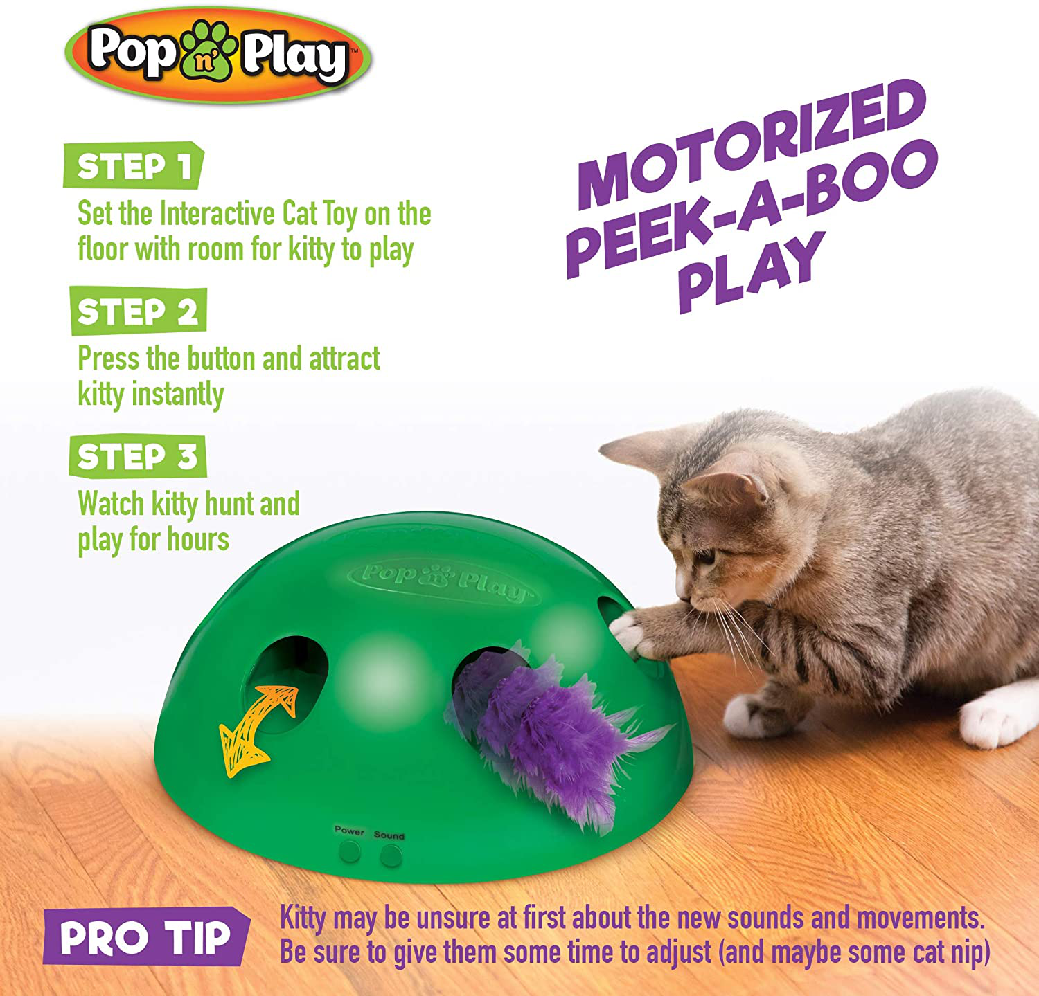 interactive cat toy pop n play