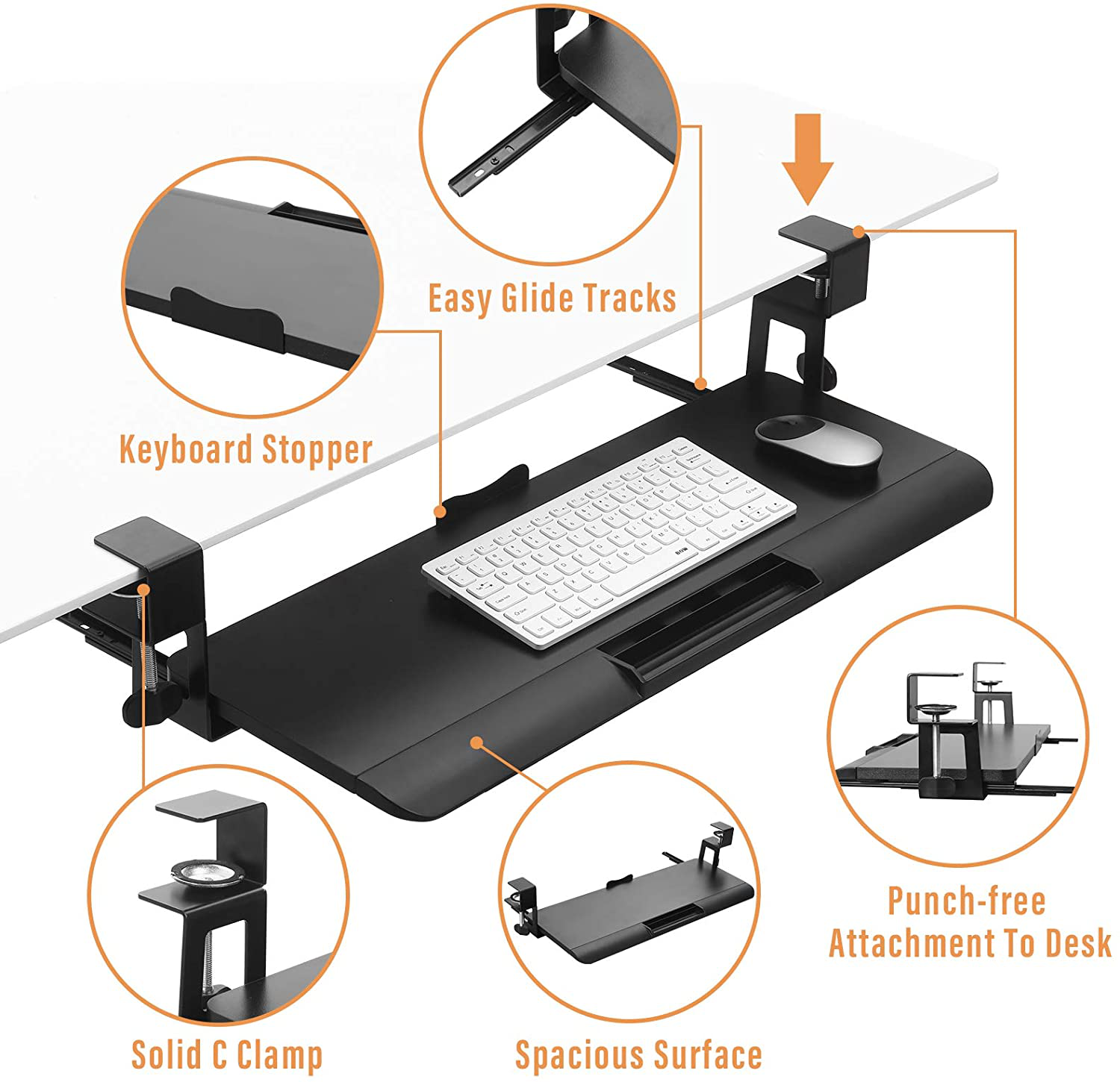 saemoza adjustable keyboard tray