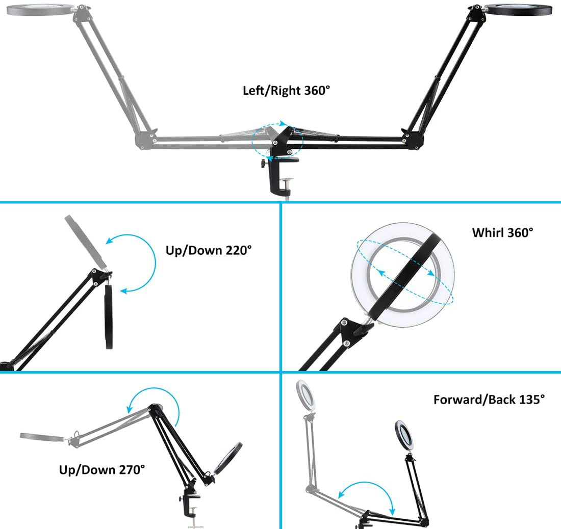 8 diopter led magnifying lamp