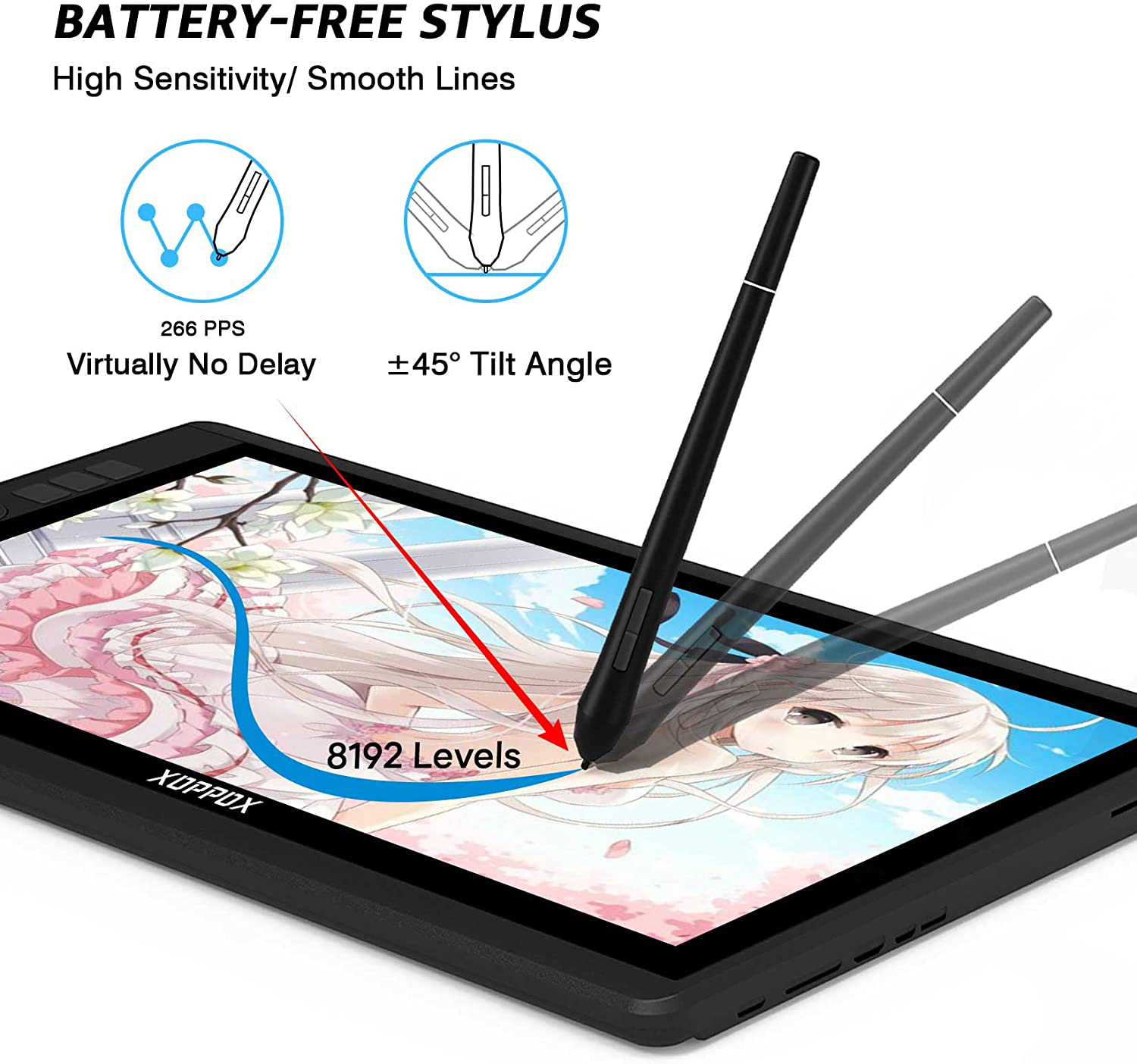 Drawing Tablet with Screen XOPPOX 15.6 Inch 2in1 Graphics Tablet Dra