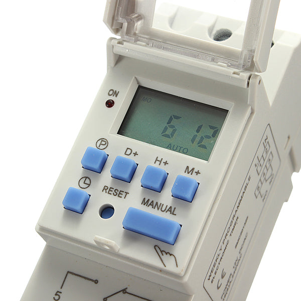 Dc 12v Din Rail Lcd Programmable Timer Switch Time Relay Switch