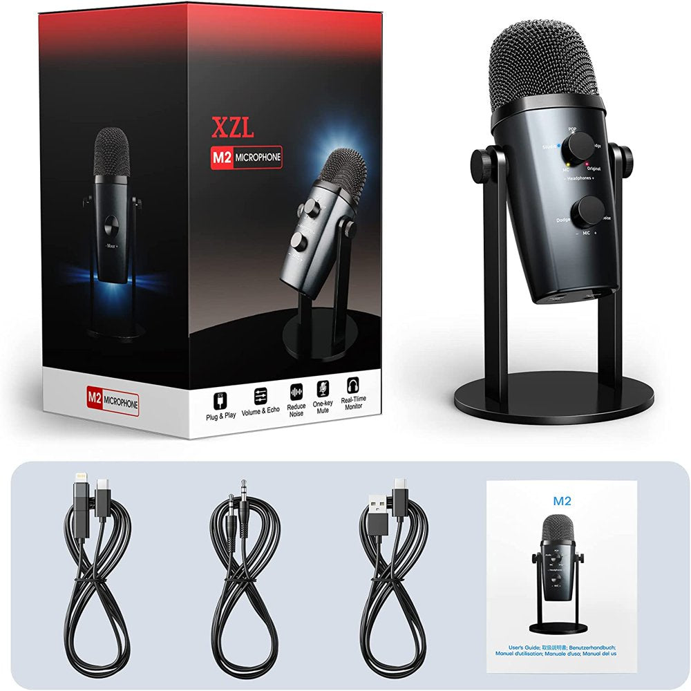 XZL USB Microphone, Bluetooth Computer Condenser Gaming Mic for PC/ Ph ...