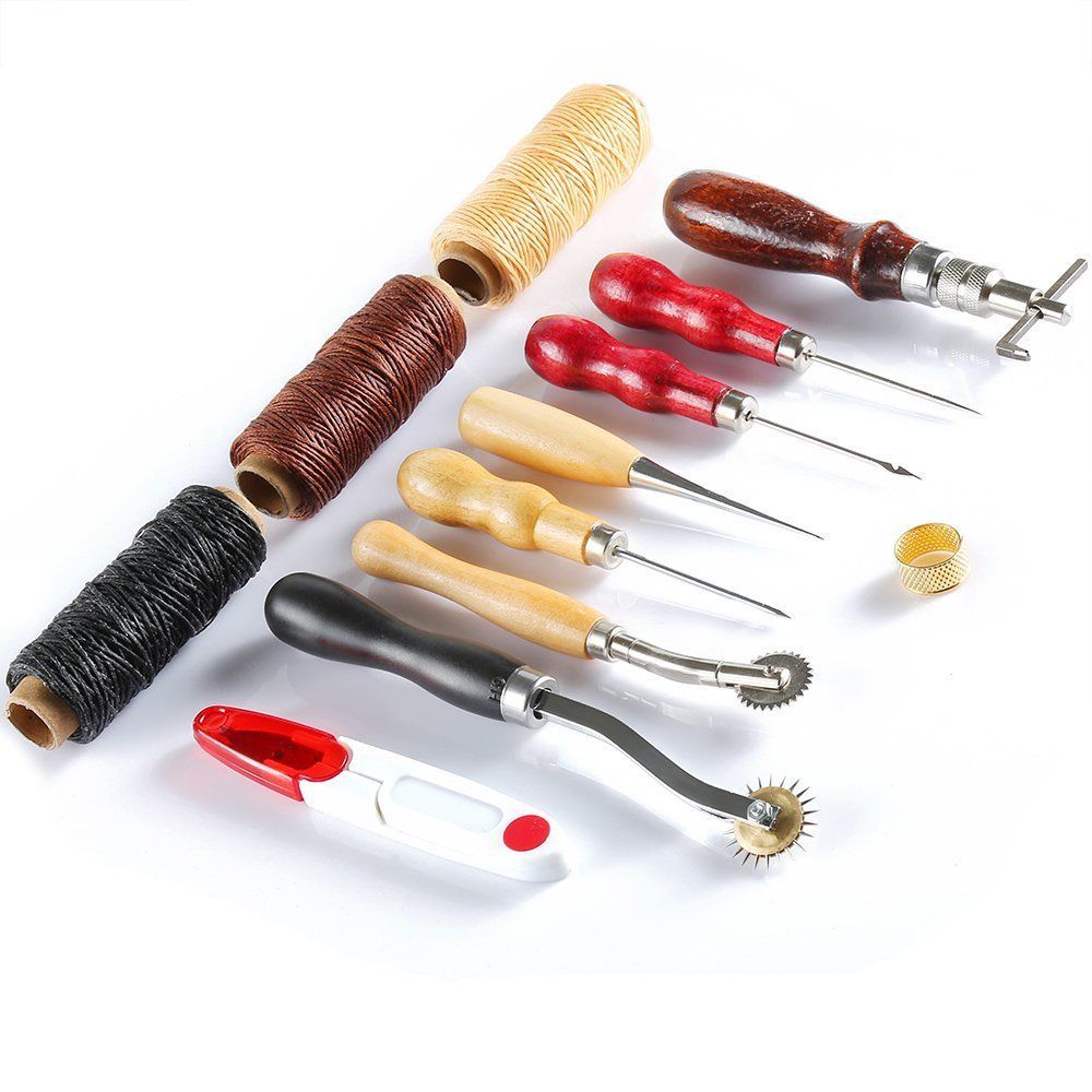 13Pcs Craft Hand Stitching Sewing Tools for Sewing Leather Stamping Le ...