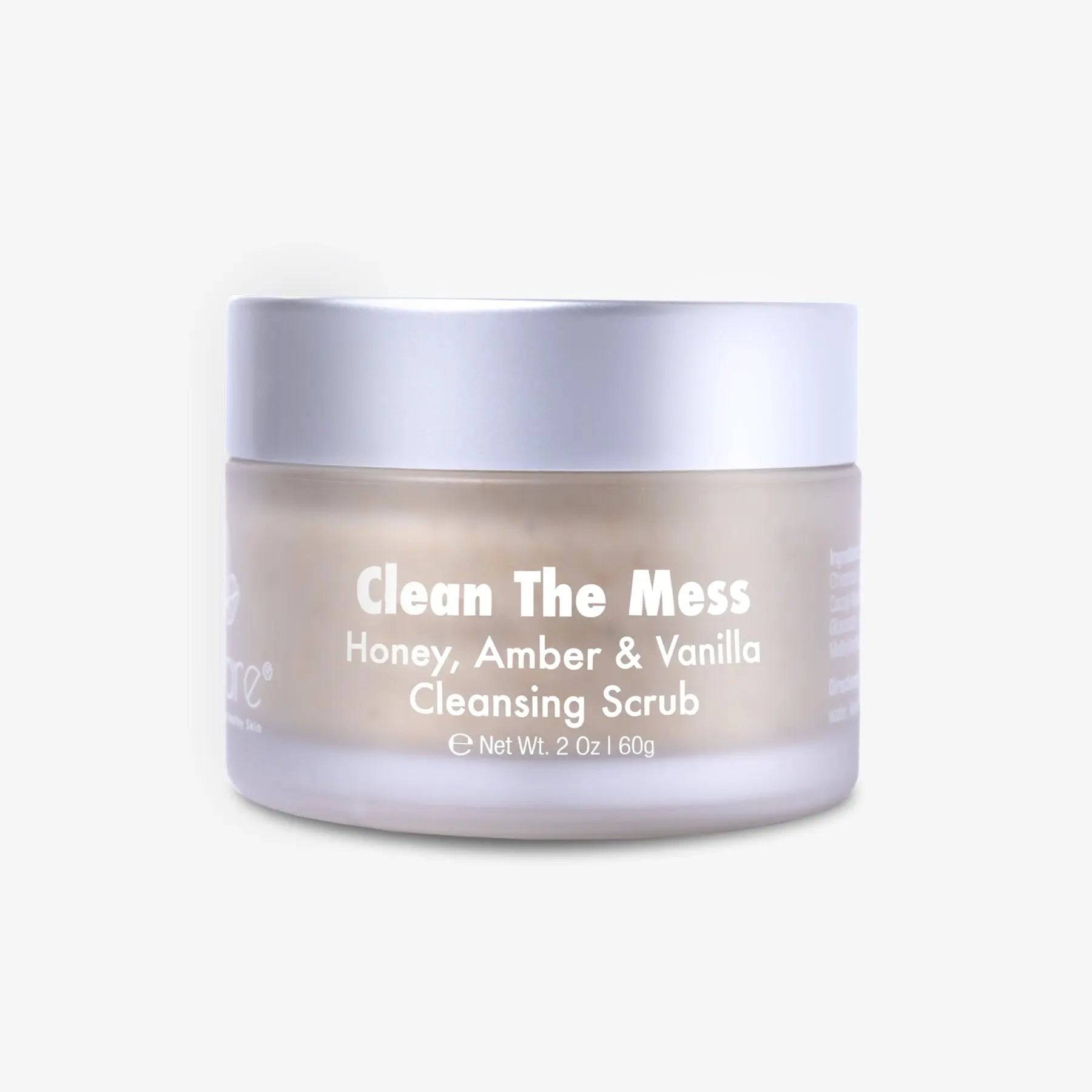 Clean The Mess Honey, Amber Vanilla Cleansing Scrub Net Wt. 2 0z 60g e 