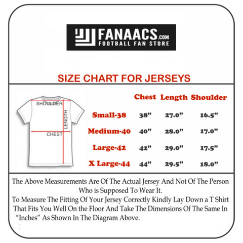 size chart for jersey