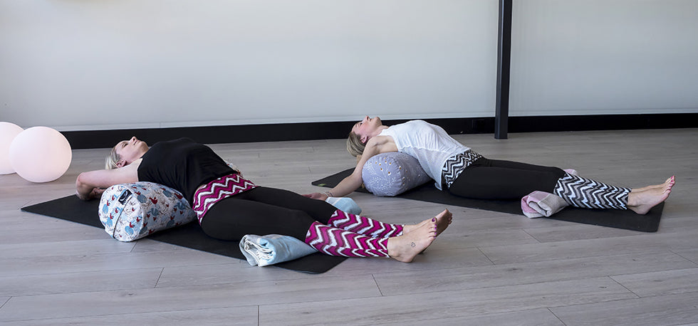 Explore OPENNESS in Matsyasana  Use the bolster to create spaciousness around the upper torso.