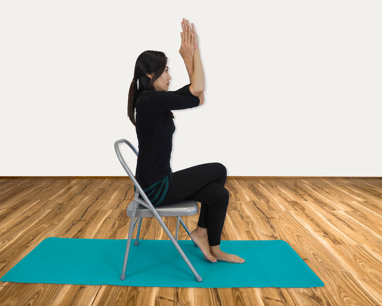 Garudasana Pose on Yoga Chair