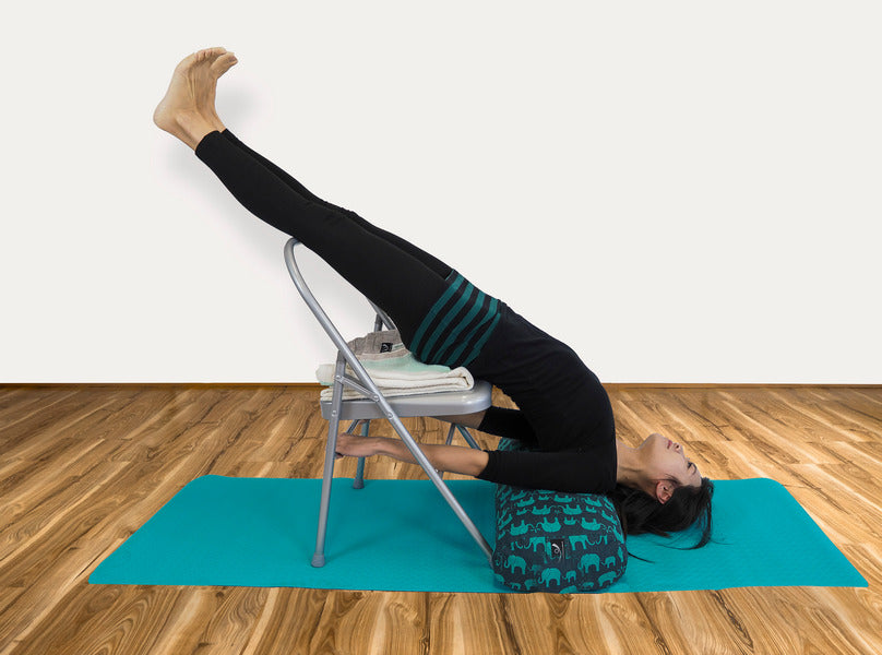 Turn upside down, with support usng Yoga Chair