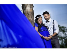 Load image into Gallery viewer, G300 (12), Royal Blue Long Trail Maternity Shoot Baby Shower Gown, Size - (XS-30 to 4XL-48)