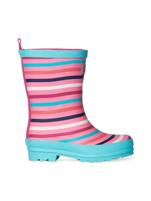 striped rain boots