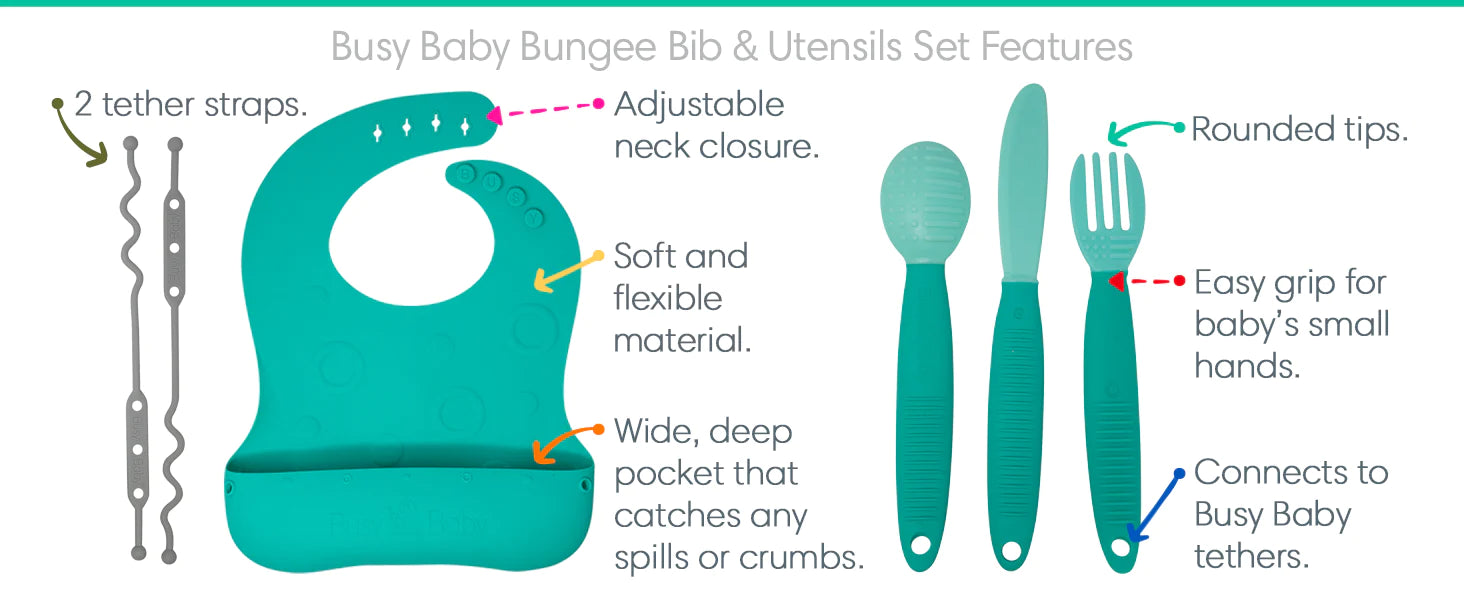Busy Baby Teether & Training Spoon - Pewter