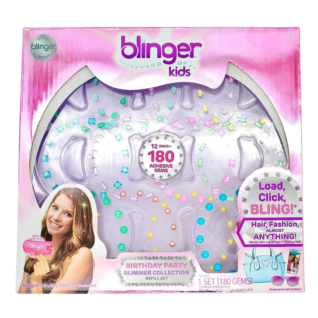 360/180 Bling Bling Gem Stamper for Hair Gems Blinger Toys for Girls Kids  Makeup Tool Hair Crystal Diamond Sticker Deluxe Kit