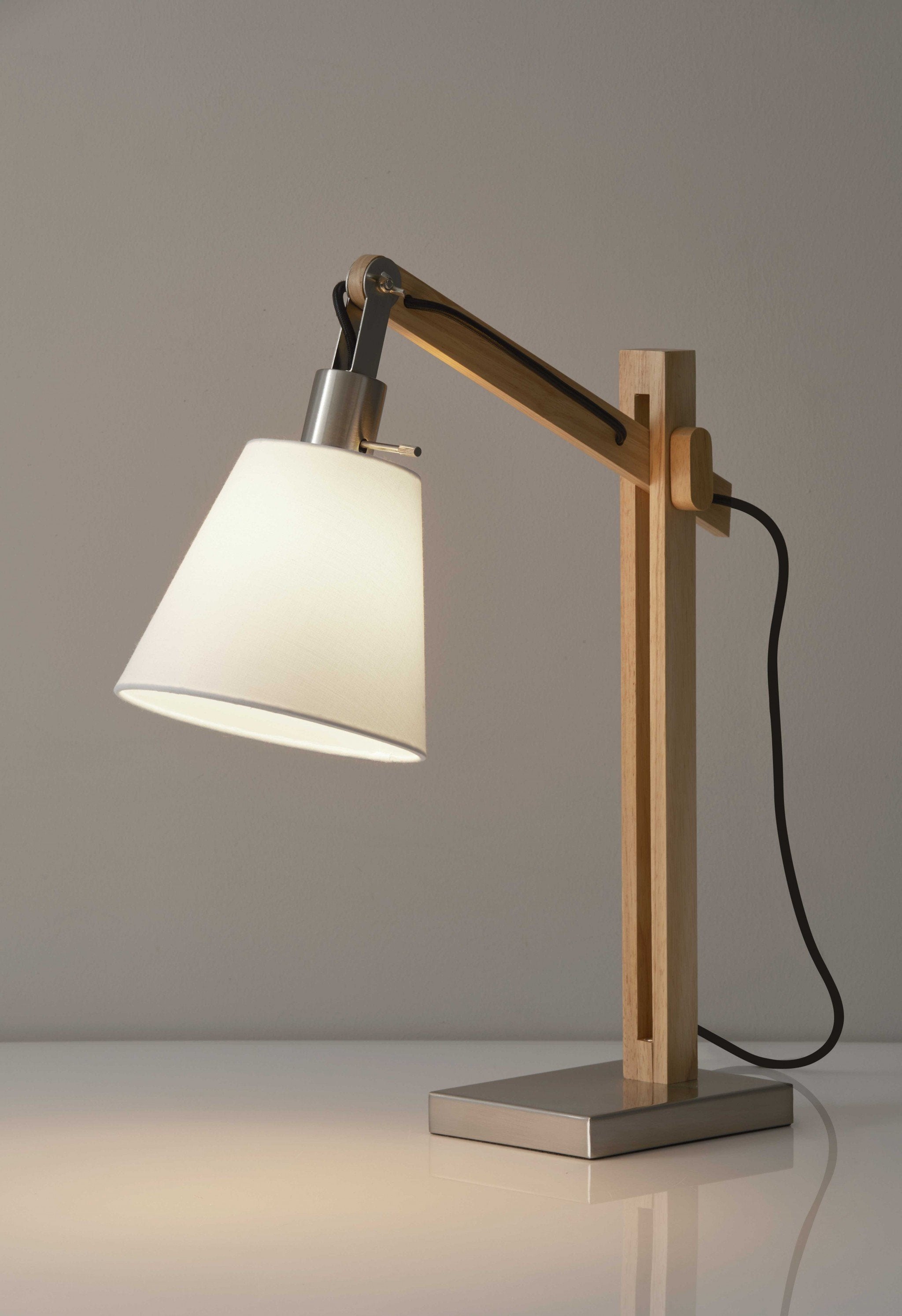 Classic Hinged Wooden Table Lamp