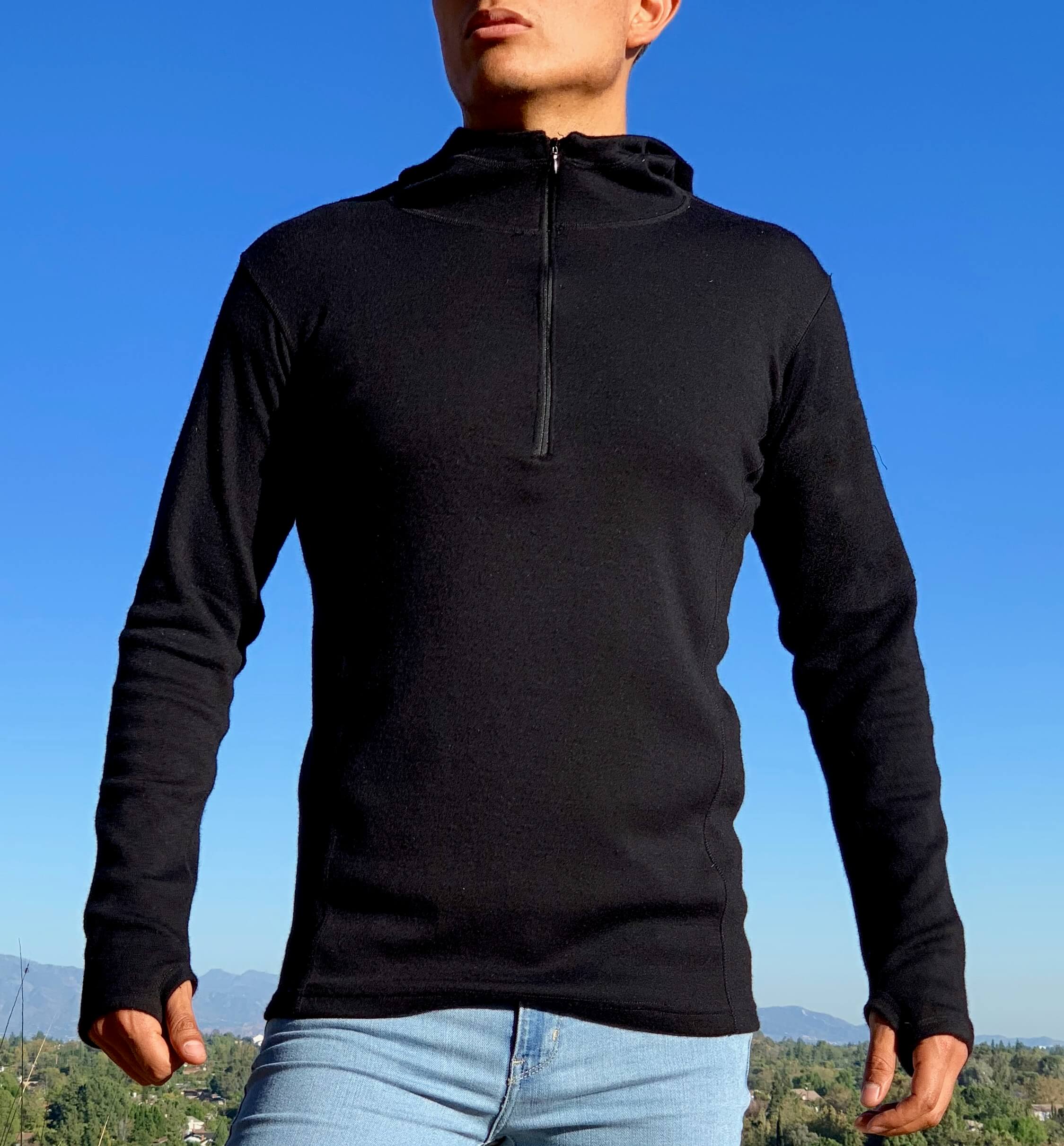 Download Men's Alpaca Wool Half-Zip Hoodie: 420 Midweight | Arms of ...