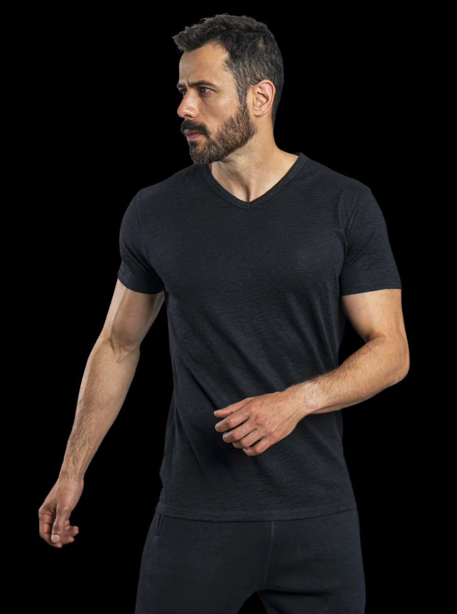 men's alpaca wool v-neck t-shirt