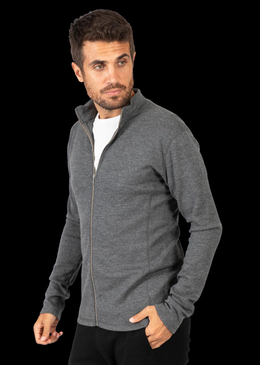men's alpaca wool midweight jacket for hiking and traveling