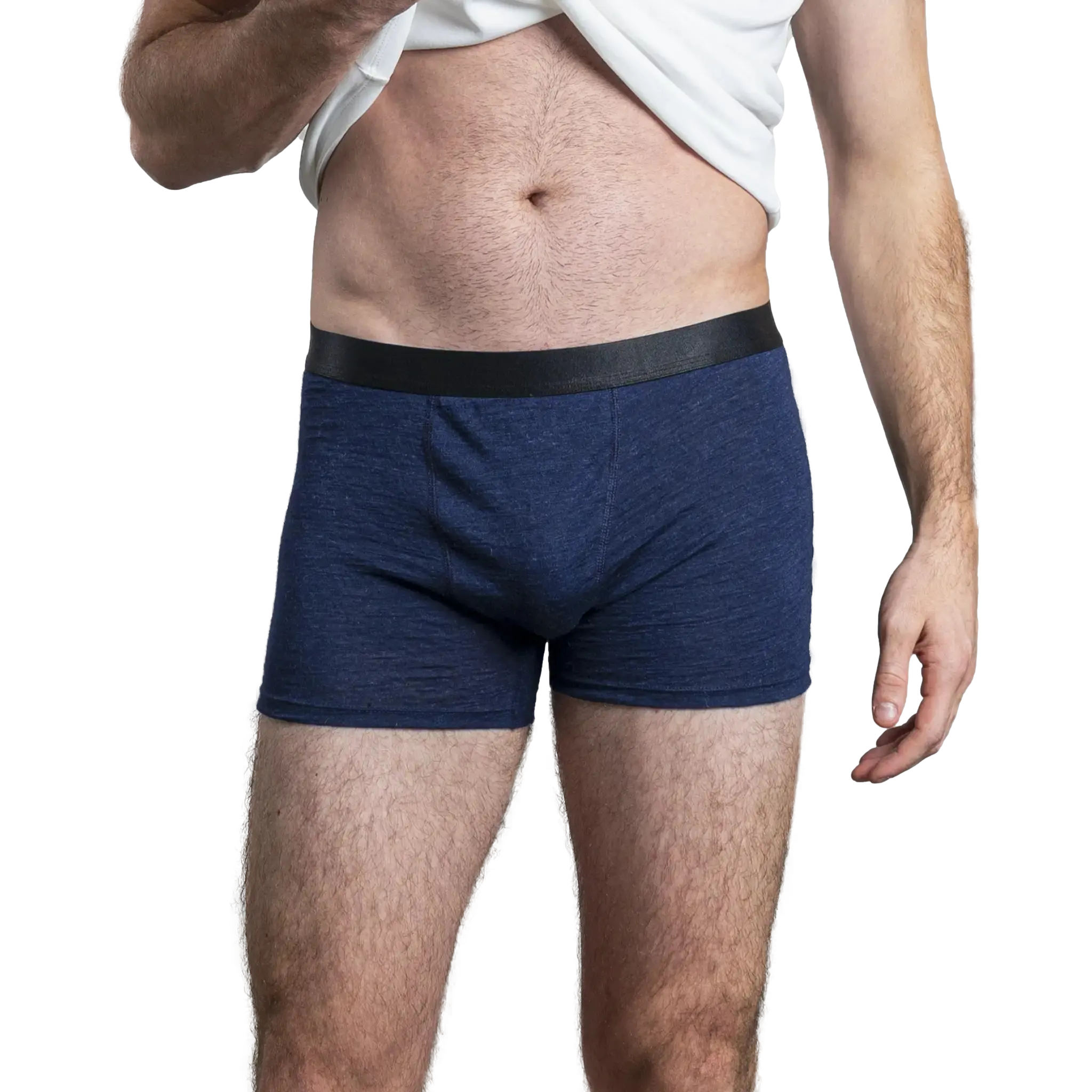 mens high sweat wicking boxer briefs color navy blue