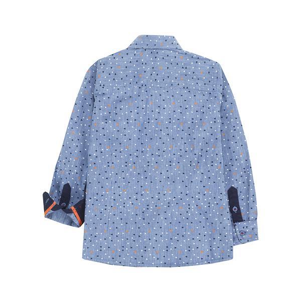 UBS2 Boy's long-sleeved triangle print shirt. H220425 Blue