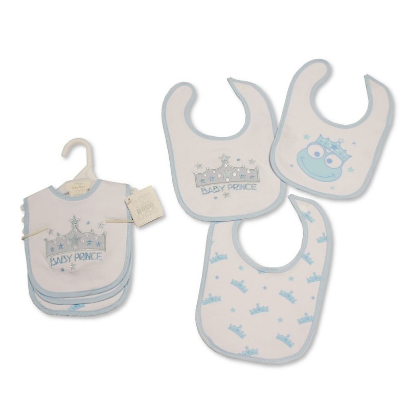 BABY PRINCE VELCRO FASTENING 3 PACK BIBS BW-104-746 by Charles Fay