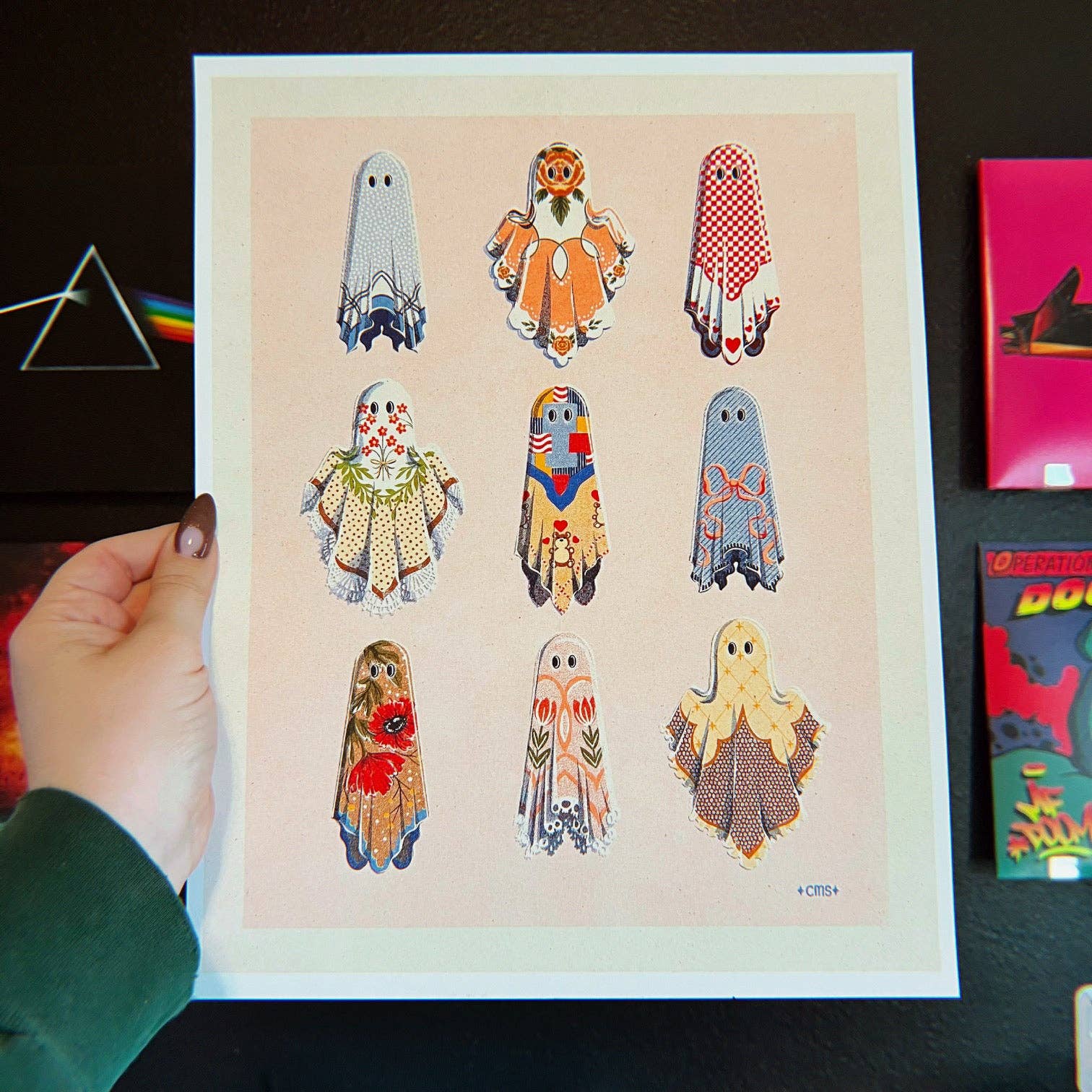 Cozy Ghosts Art Print - Multiple Size Options: 11x14