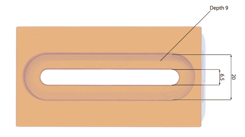 Geoptik Vixen dovetail bar 80mm schematic bottom