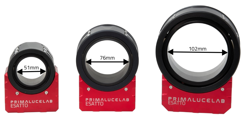 Dimensions comparison: ESATTO 2" (left), ESATTO 3" (center) ed ESATTO 4" (right).