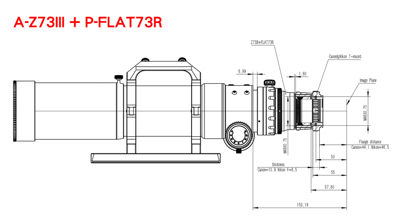 William Optics ZenithStar 73 III backfocus with FLAT73R