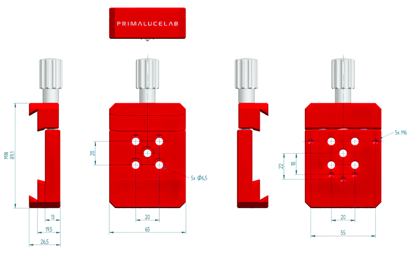 Prima Luce Lab PLUS small dual dovetail clamp