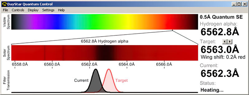 DayStar Quantum scientific Hydrogen-Alpha solar filter spectrum