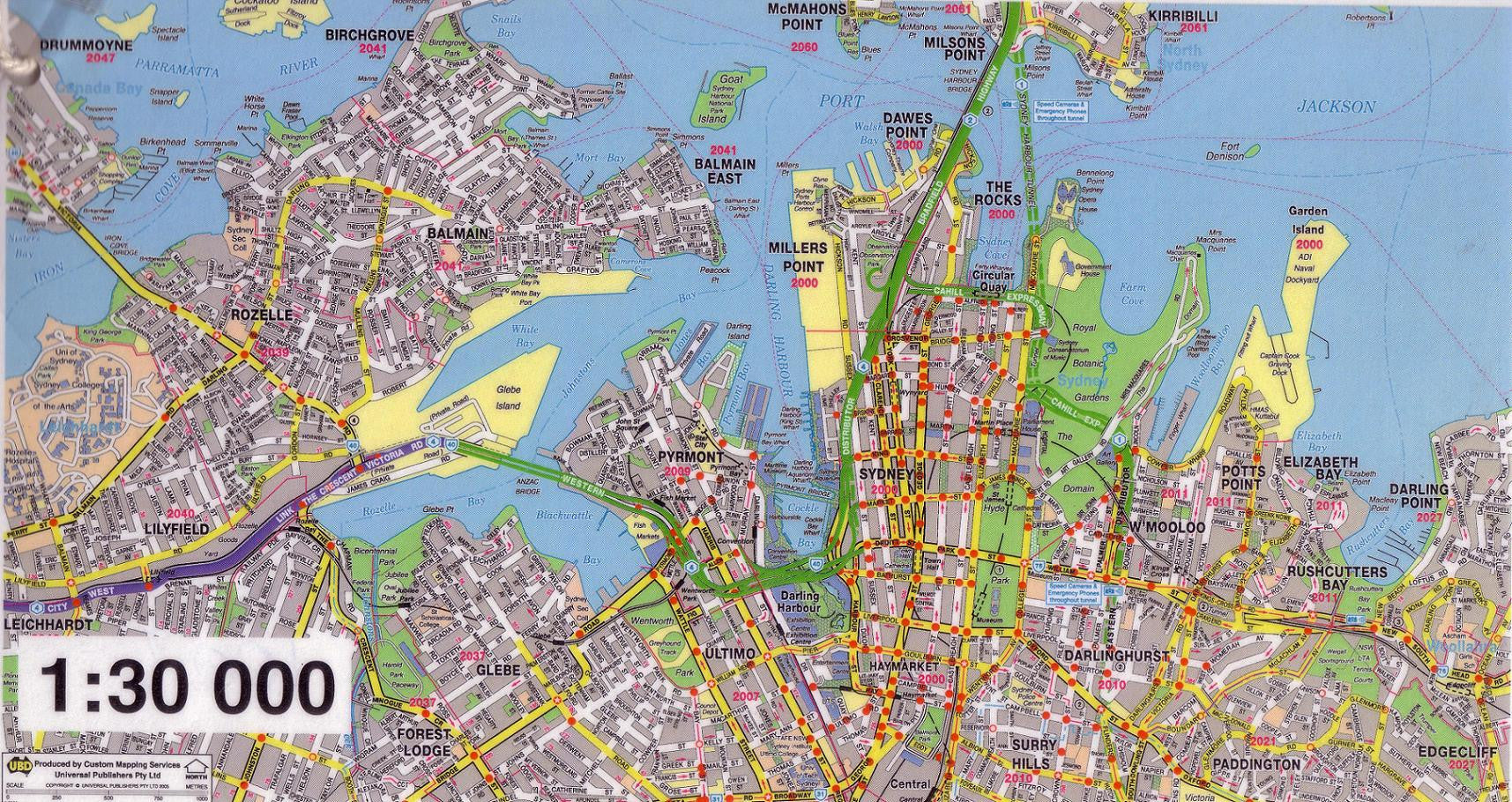 Sydney 6 Sheet Map Ubd Laminated Large Business Map Mapworld