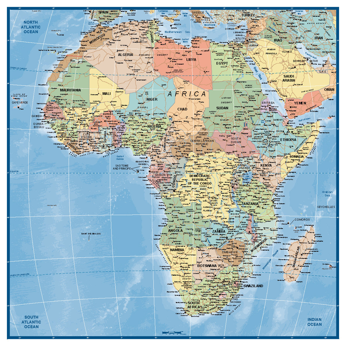 Карта мира с африкой