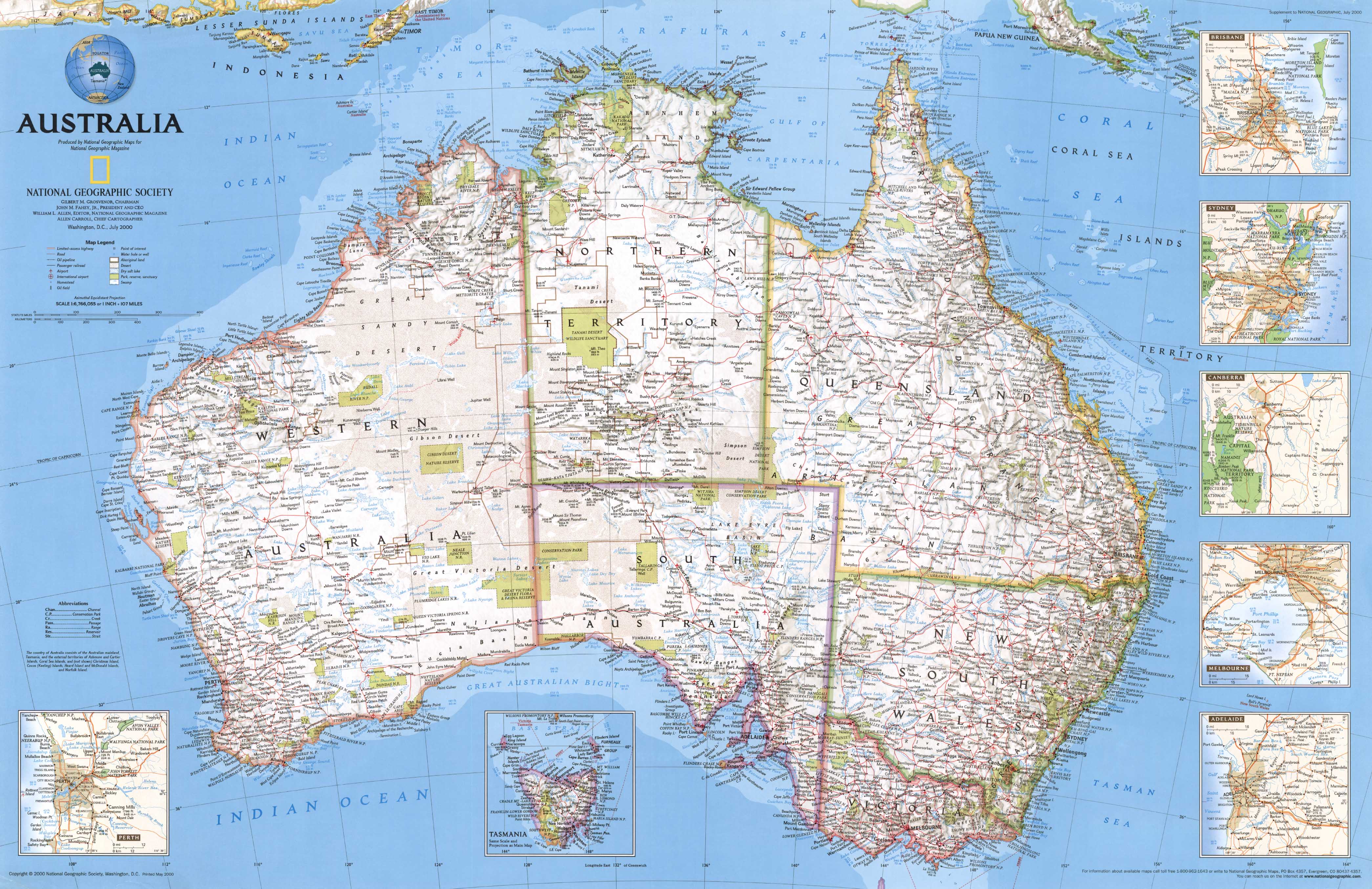 Australia 2000 Map by National Geographic | Shop Mapworld