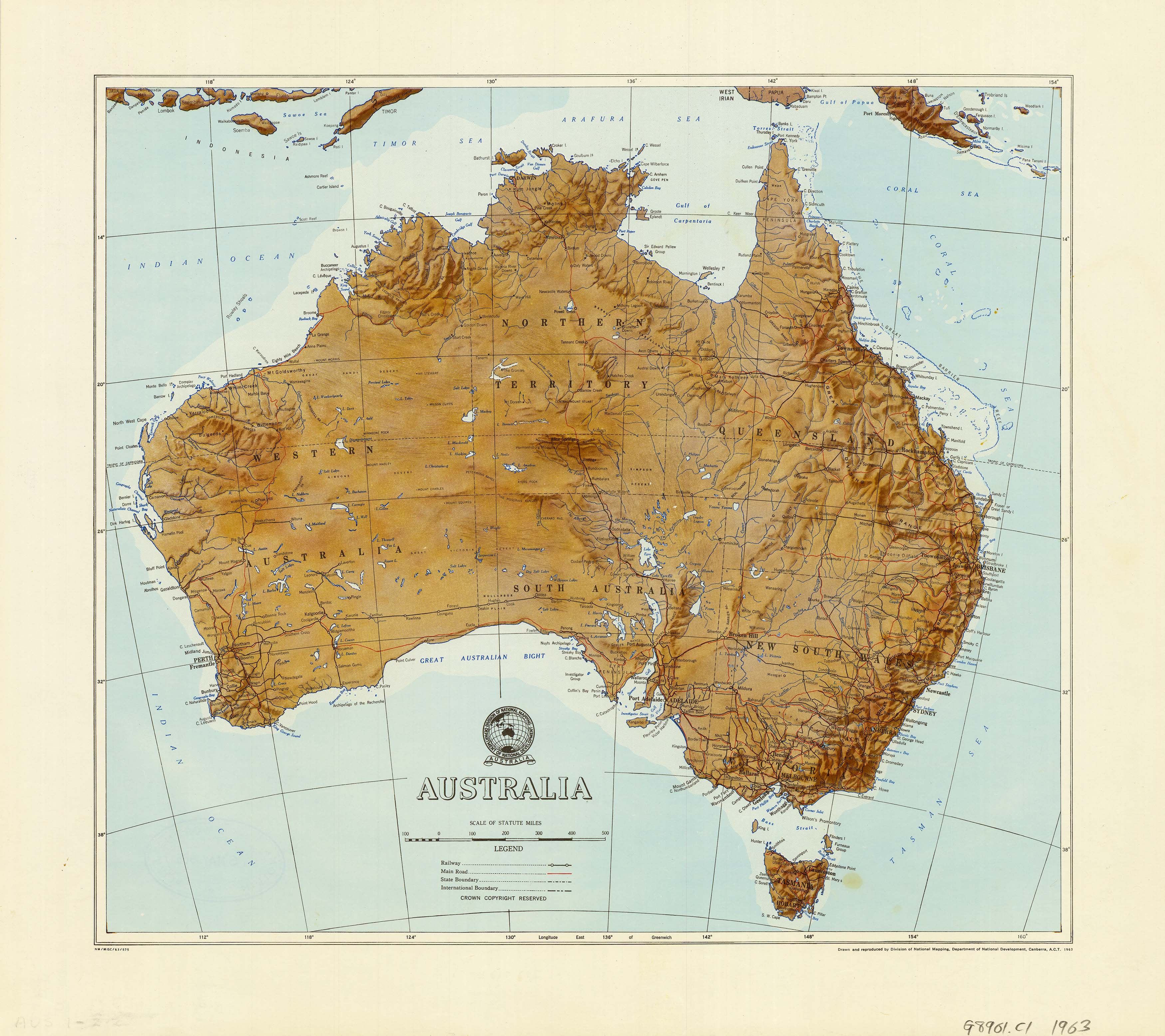 Buy Vintage Physical Australia Wall Map | Shop Mapworld