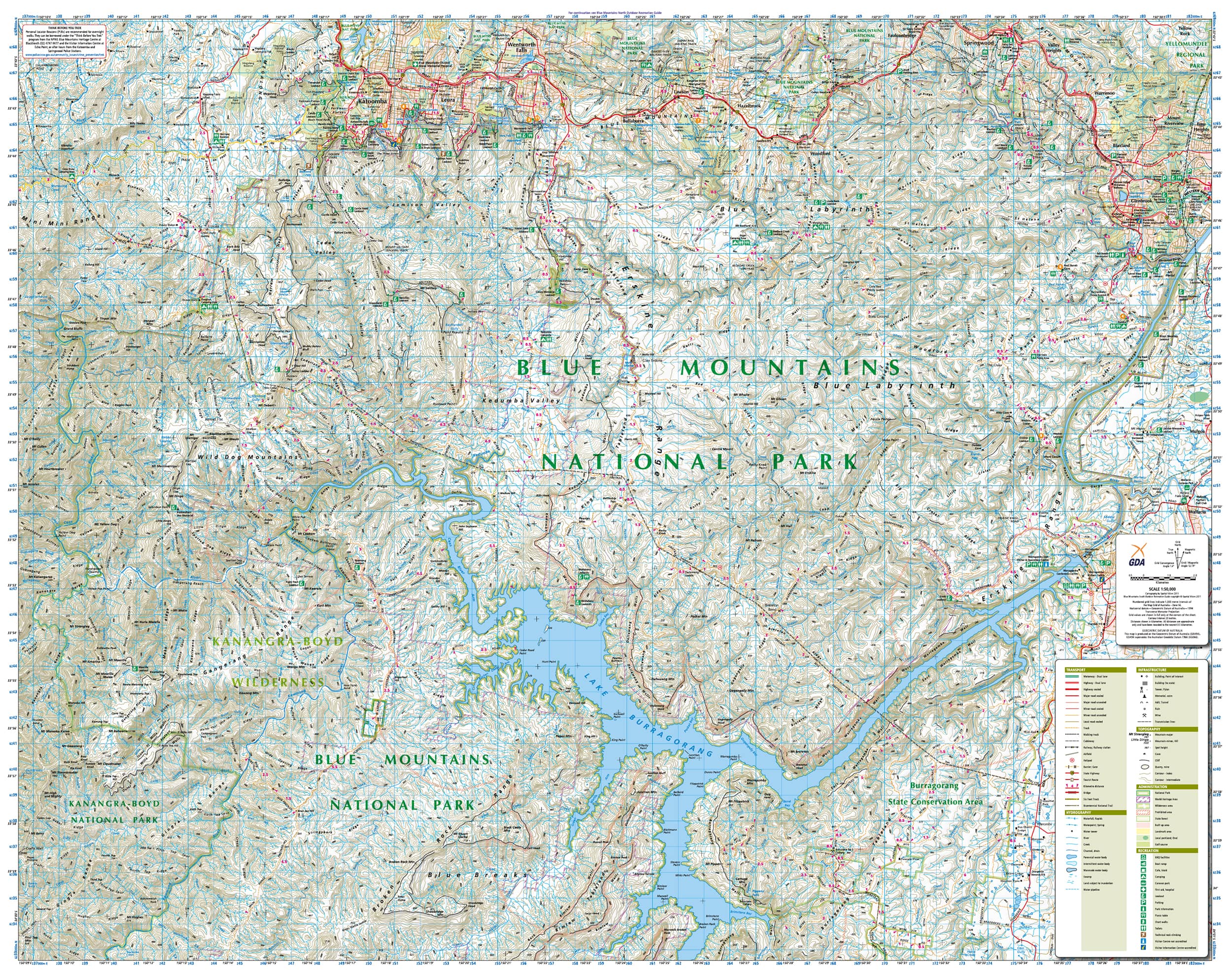 Topographic Map Blue Mountains Blue Mountains South (NSW) Topographic Map | Shop Mapworld