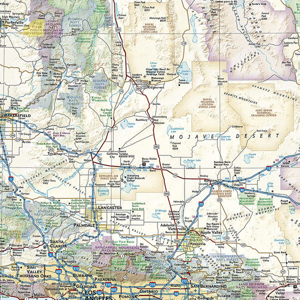 California & Nevada National Geographic Folded map