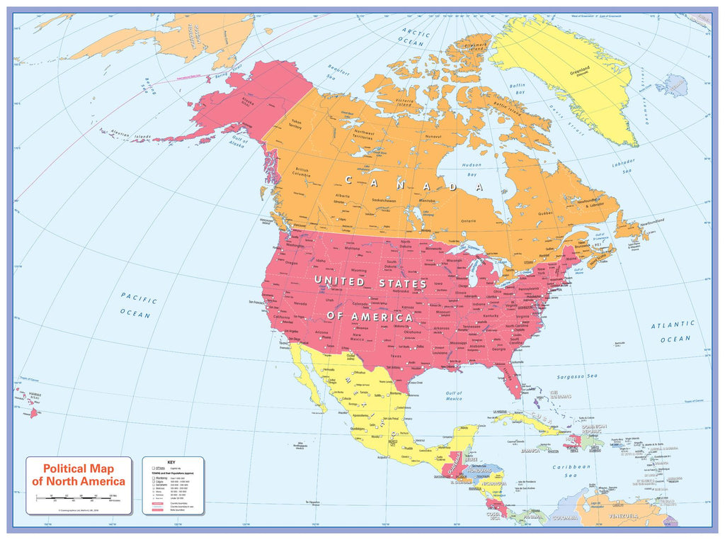 Childrens Political Map Of North America Shop Mapworld