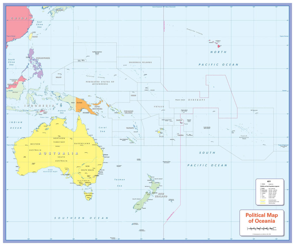 Children's Political Map of Oceania | Shop Mapworld