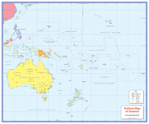 Children's Political Map of Oceania | Shop Mapworld