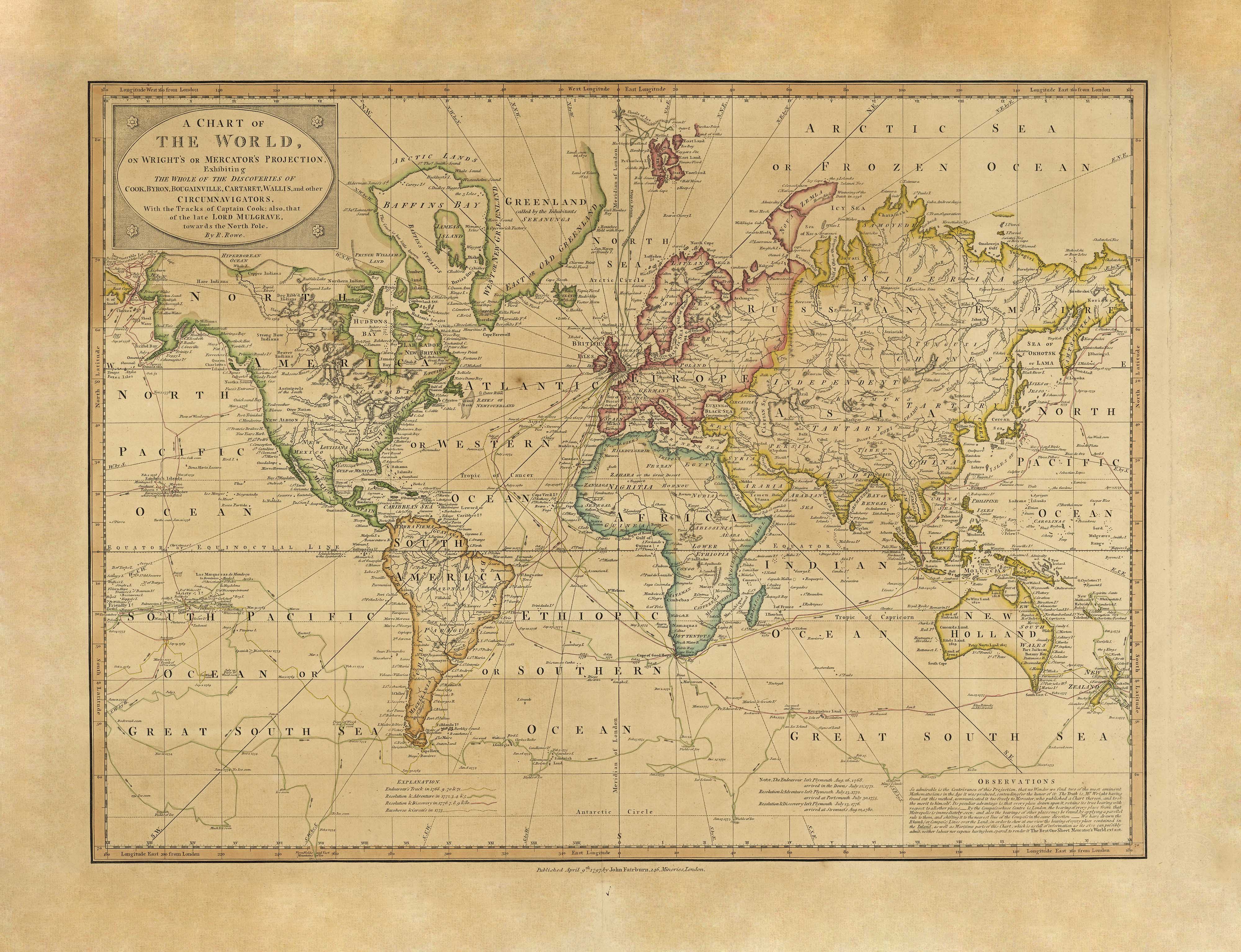 Explorers Map of the World published in 1797  Shop Mapworld