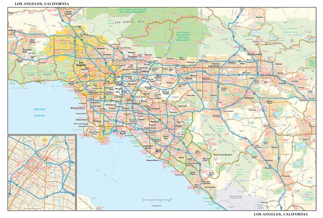 Los Angeles Wall Map