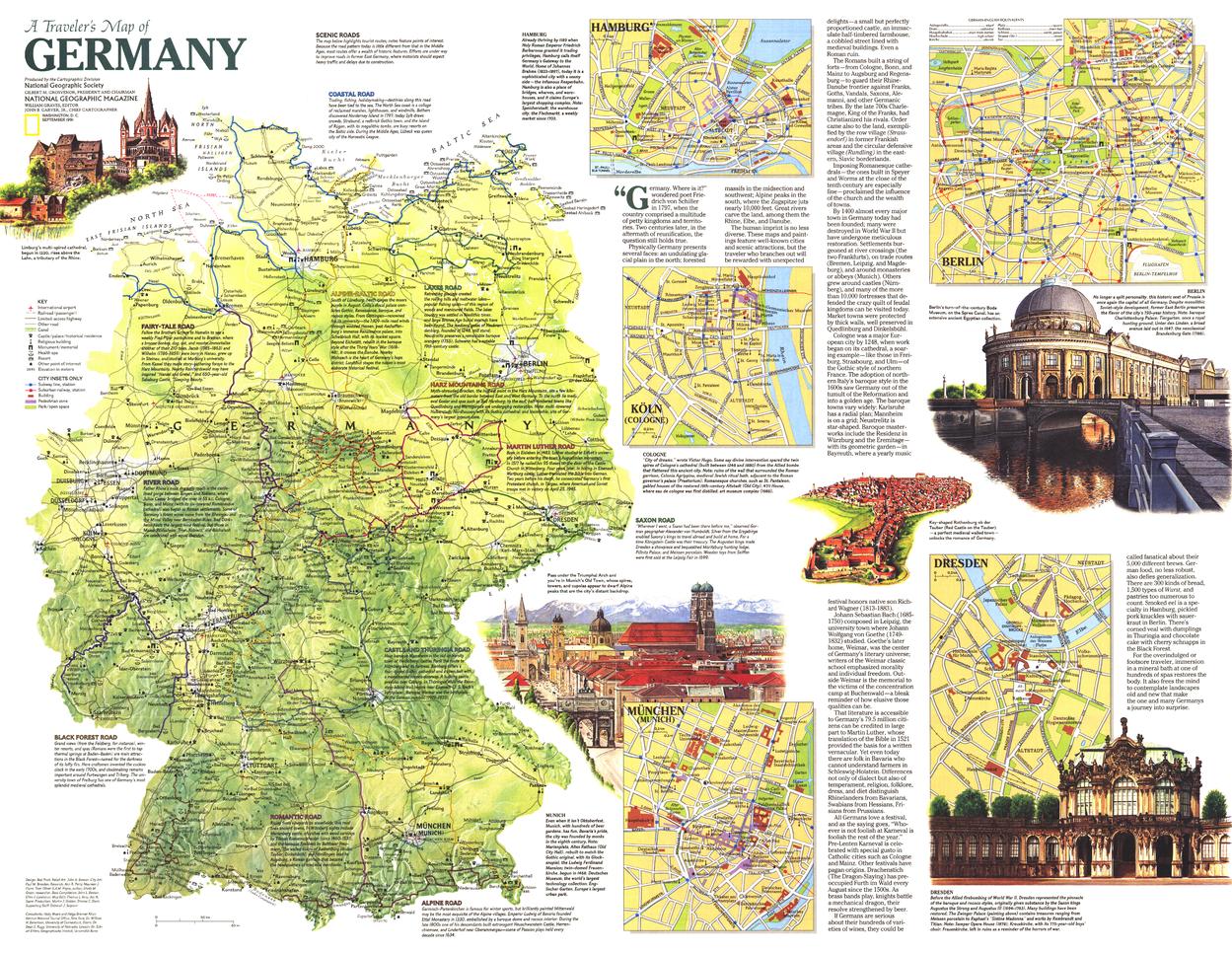 Traveler's Map of Germany 1991 National Geographic Map  Mapworld