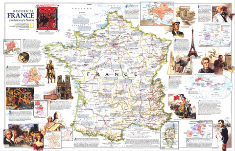 Historical France published 1989 by National Geographic  Mapworld