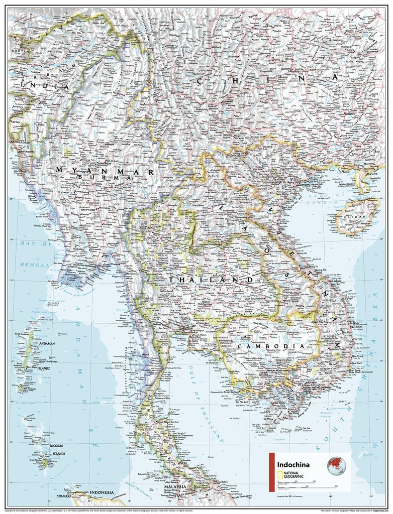 Indochina Atlas of the World, 11th Edition, National Geographic Wall M