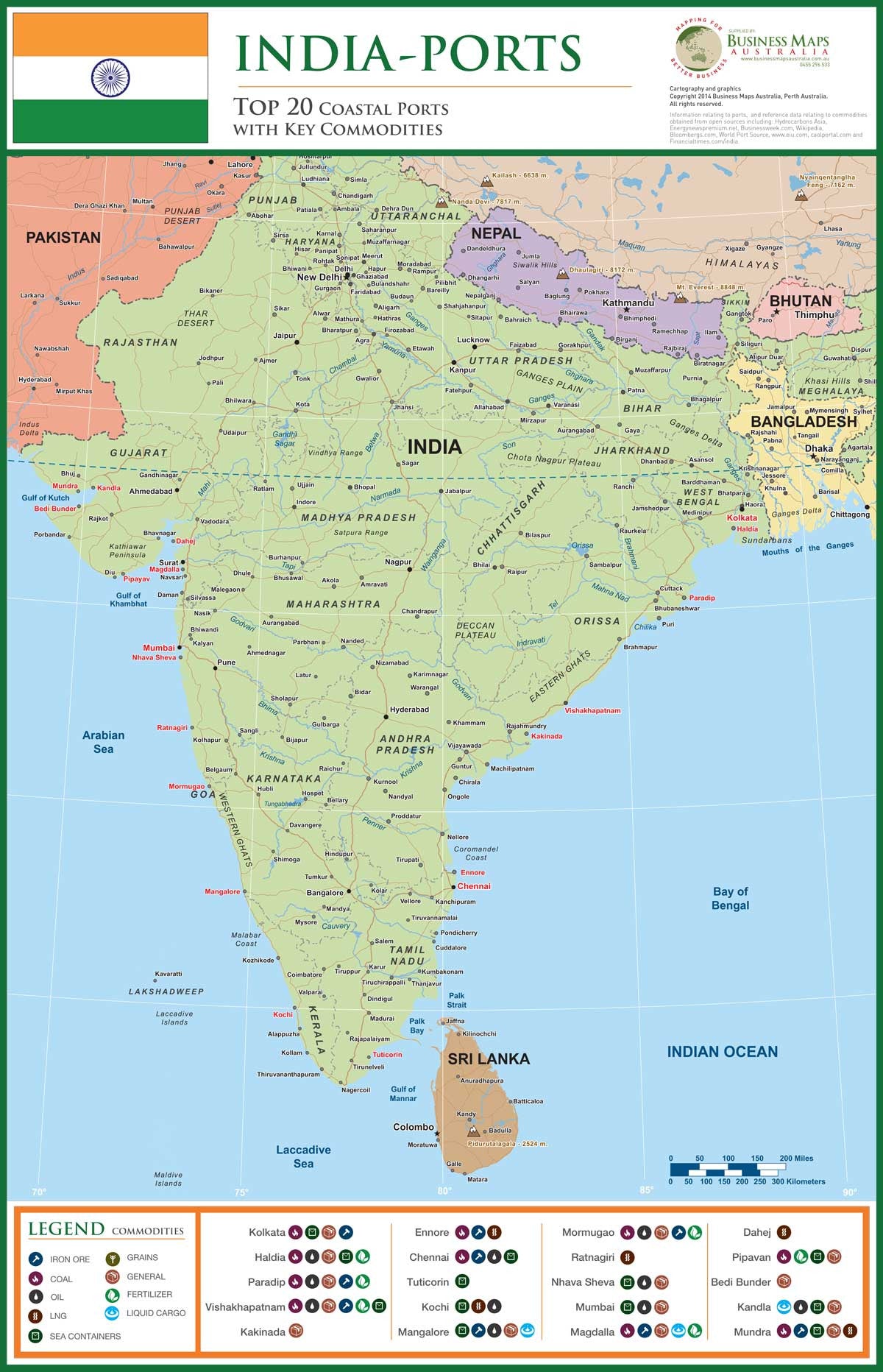 Port India Map With Cities   Indian Ports 