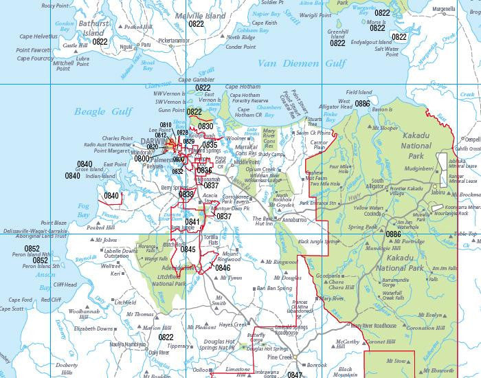 fattige Vedhæftet fil Økonomi Northern Territory Postcode Map, Buy Postcode Map of Northern Territory -  Mapworld