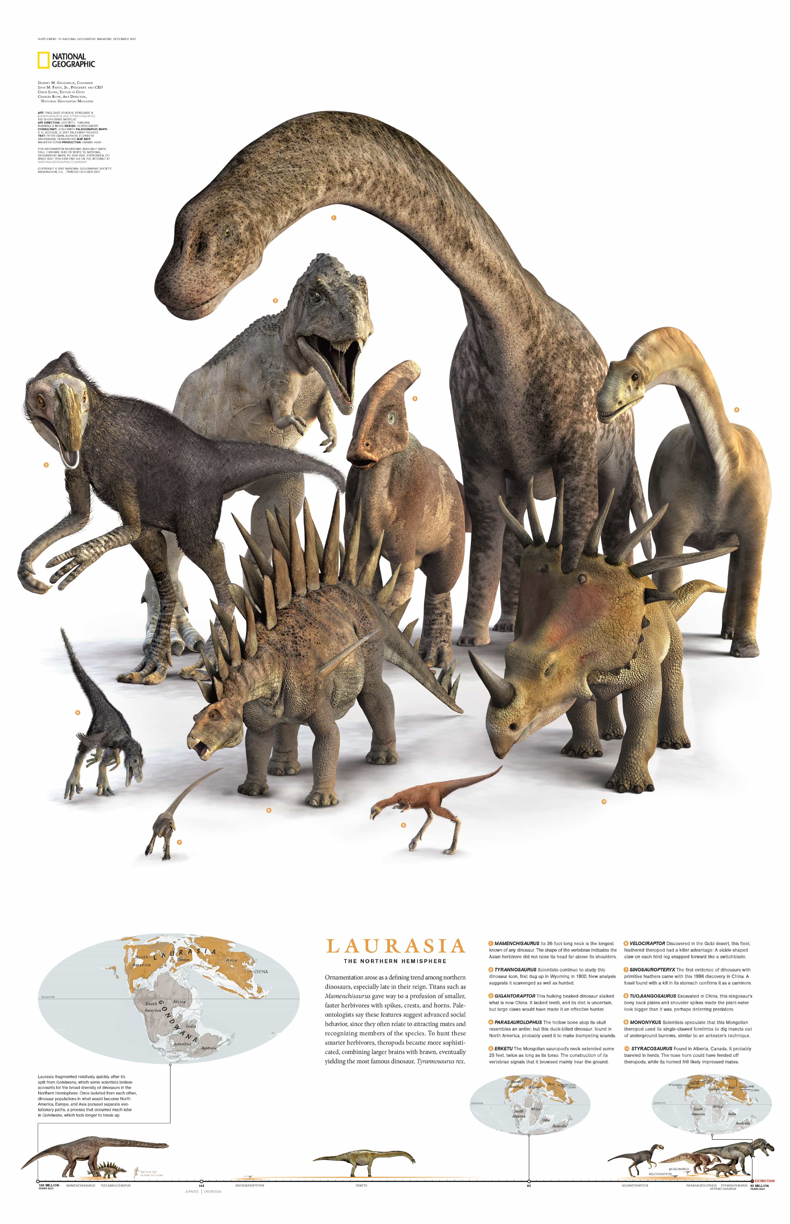 Planet Of The Dinosaurs Laurasia By National Geographic Mapworld 1592