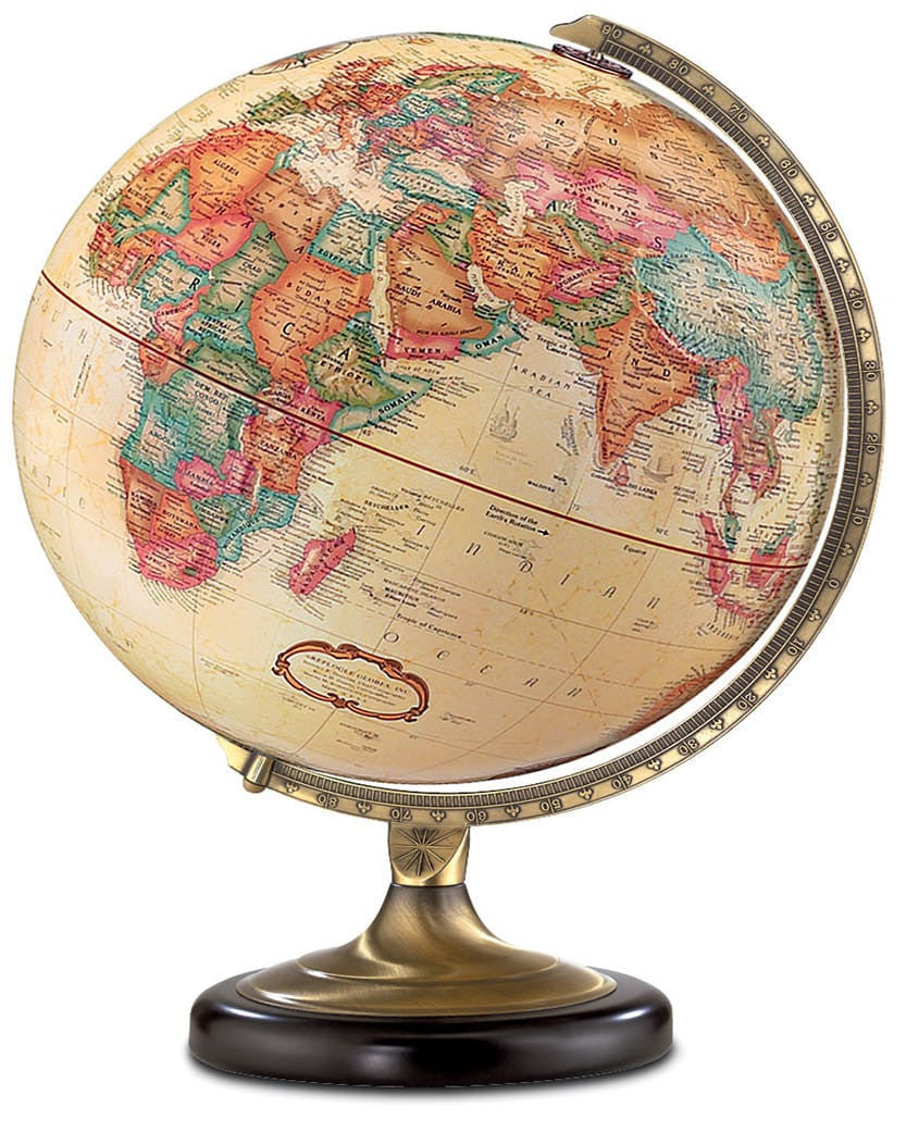 antique globe drawing