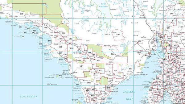 South Australia & Adelaide Postcode Map, Buy Postcode Map of South ...