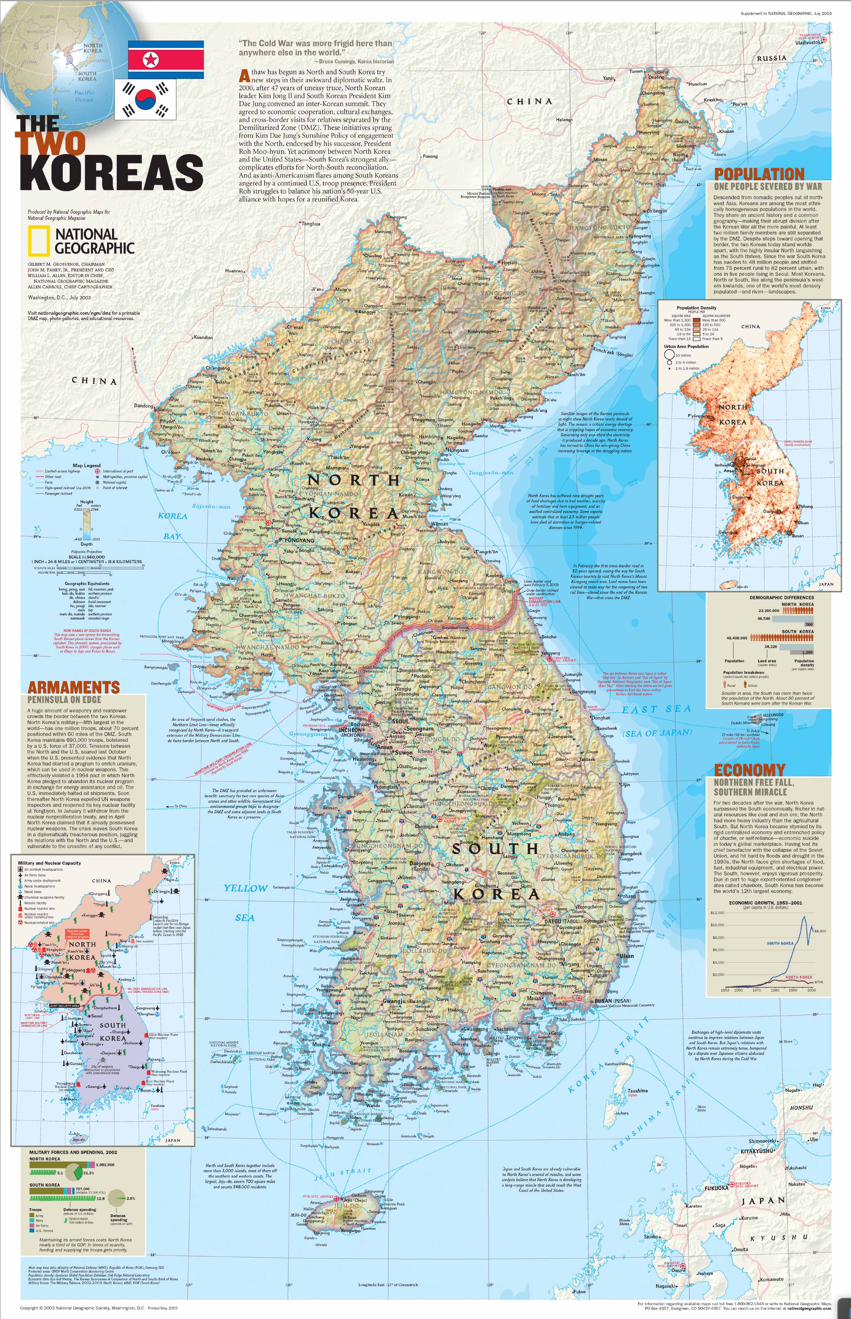 The Two Koreas Wall Map by National Geographic  Shop Mapworld